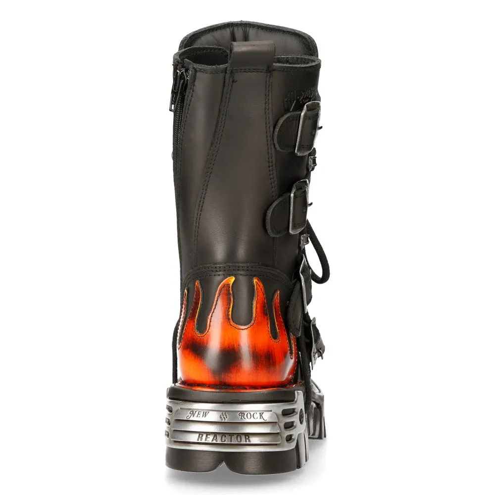 107-S1 Skull Goth Lace Up Boots