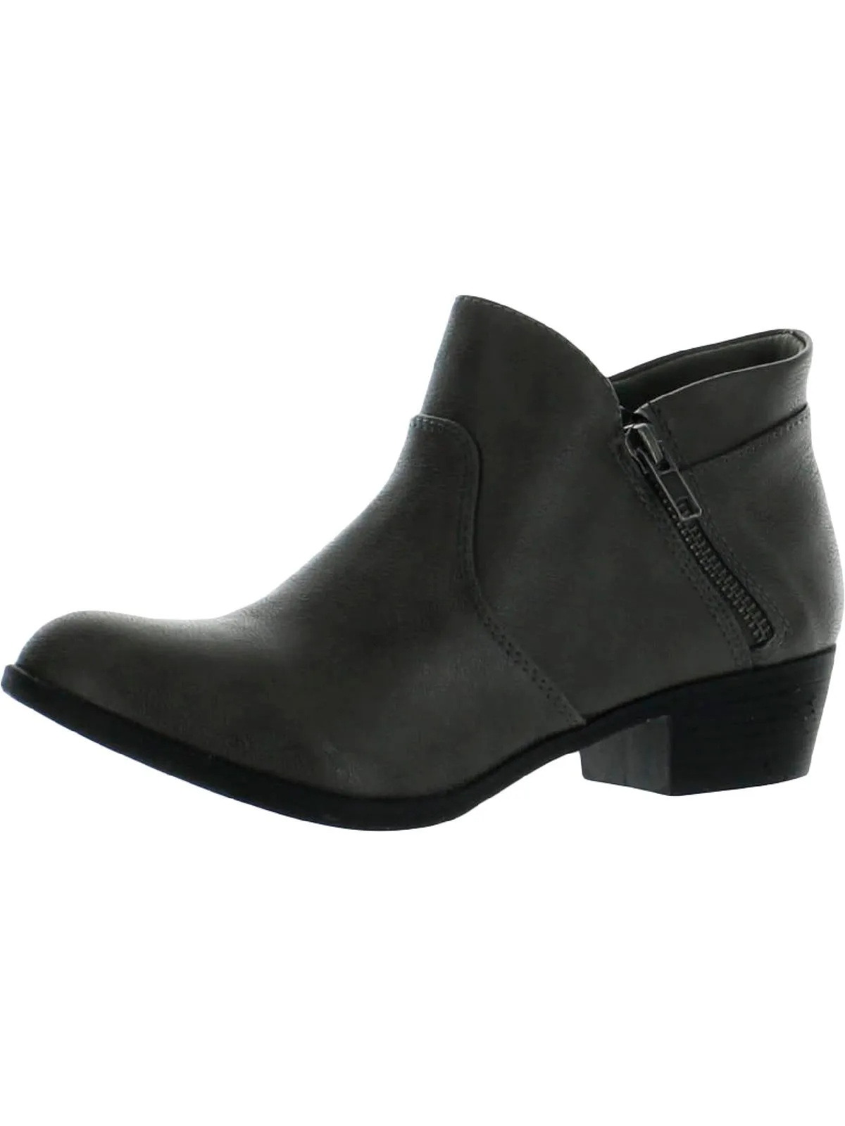 Abby Womens Faux Suede Block Ankle Boots