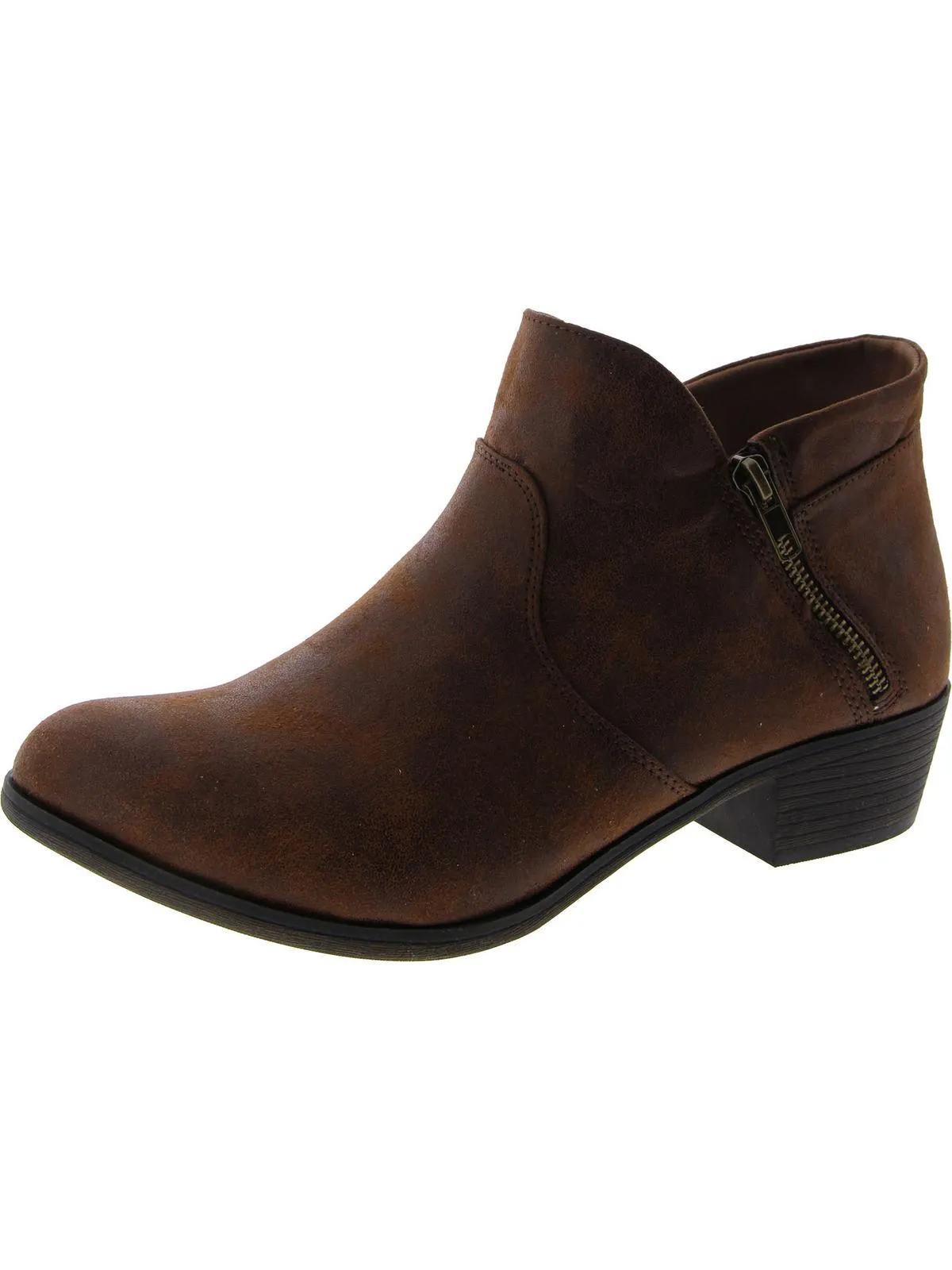 Abby Womens Faux Suede Block Ankle Boots
