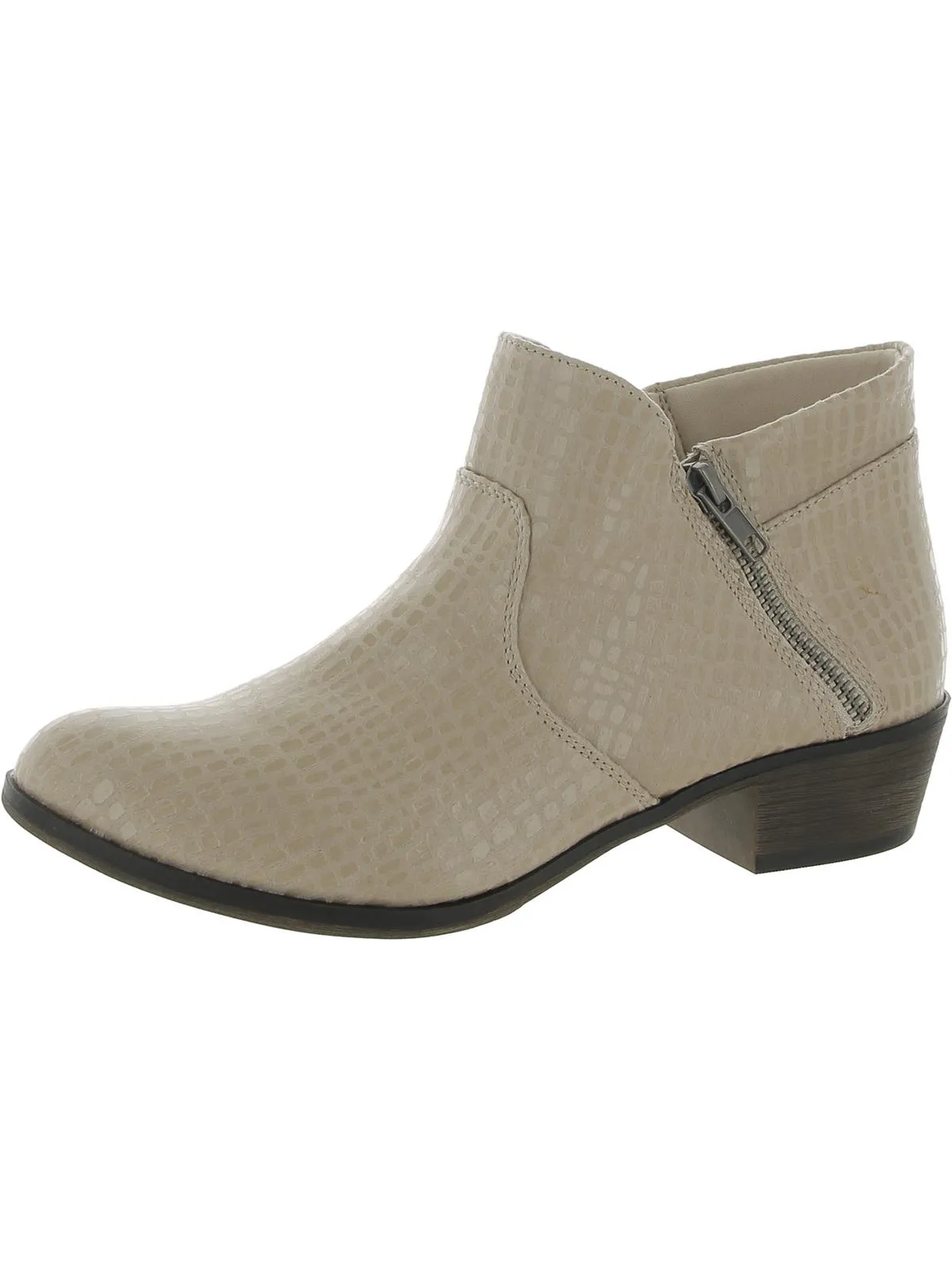 Abby Womens Faux Suede Block Ankle Boots