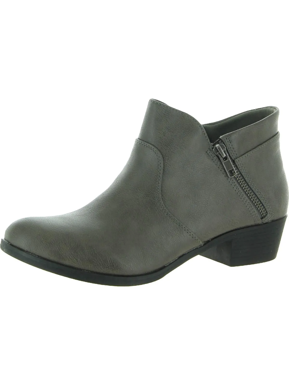 Abby Womens Faux Suede Block Ankle Boots