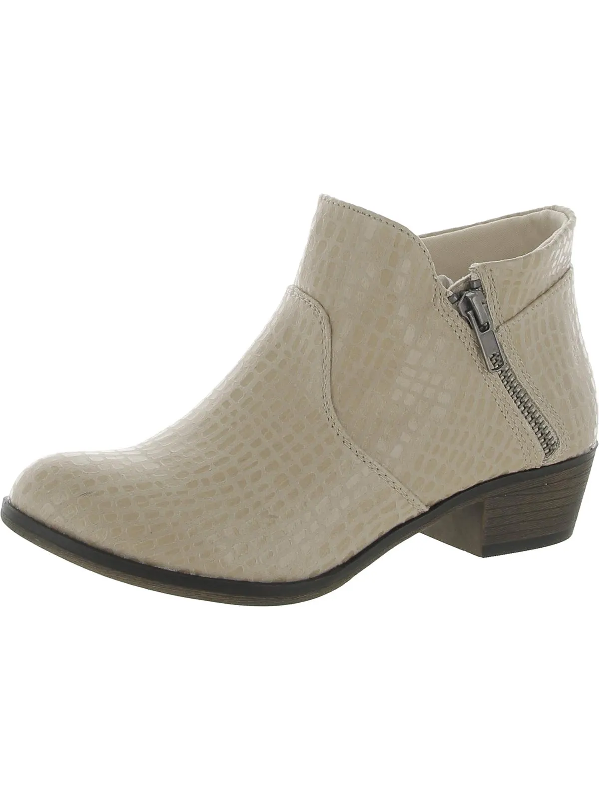 Abby Womens Faux Suede Block Ankle Boots