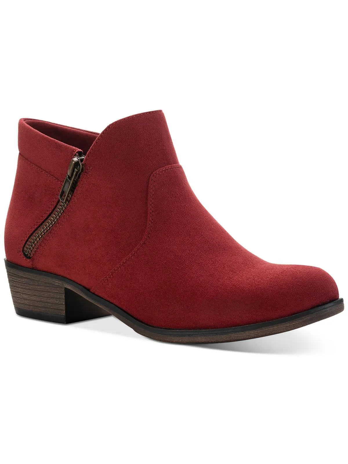 Abby Womens Faux Suede Block Ankle Boots