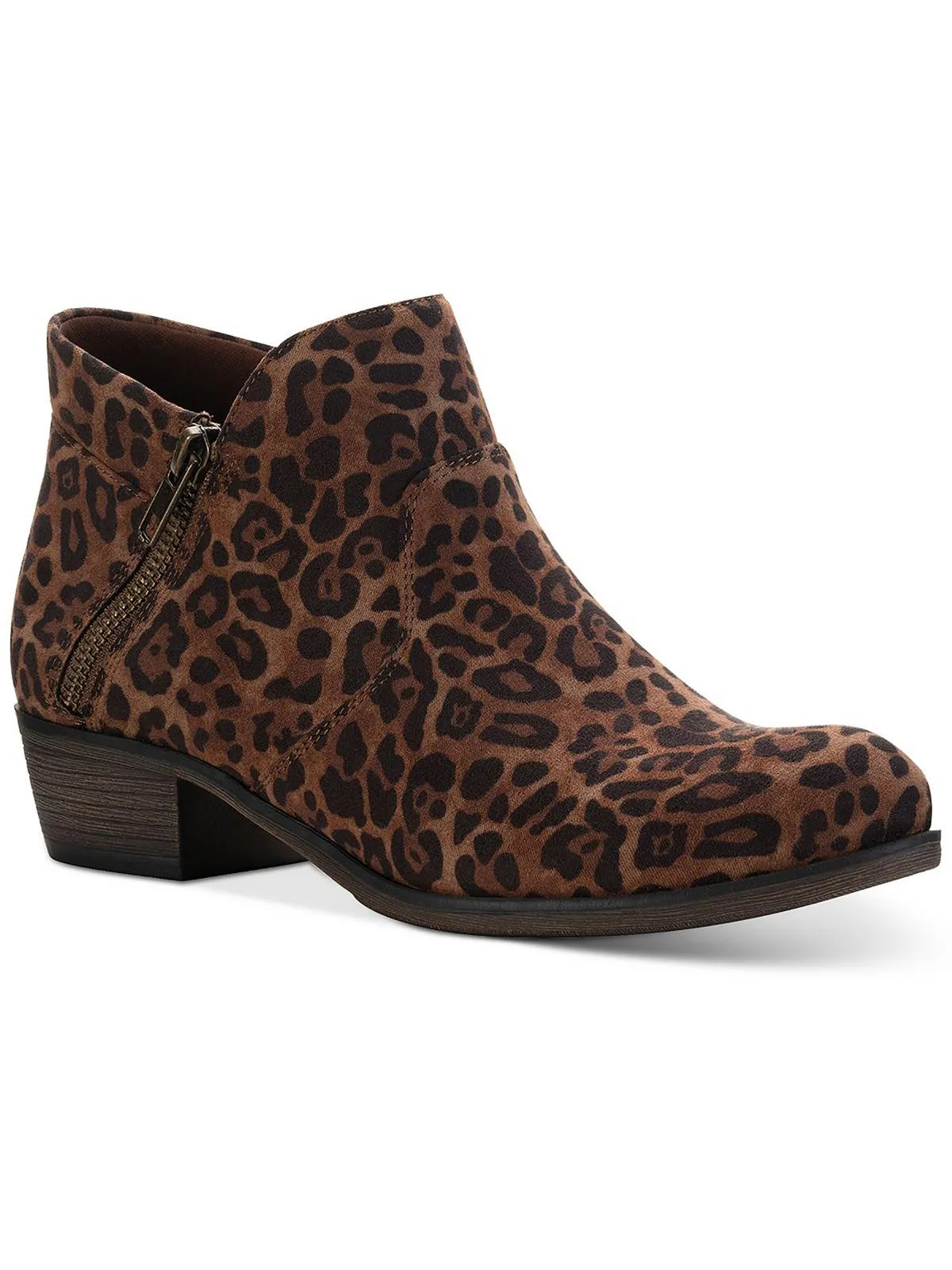 Abby Womens Faux Suede Block Ankle Boots