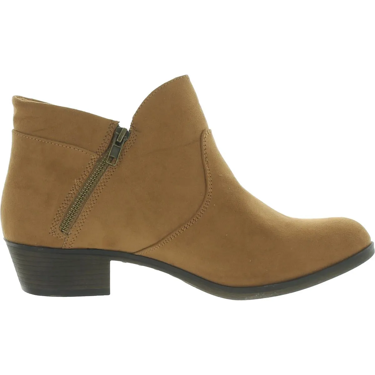 Abby Womens Faux Suede Block Ankle Boots