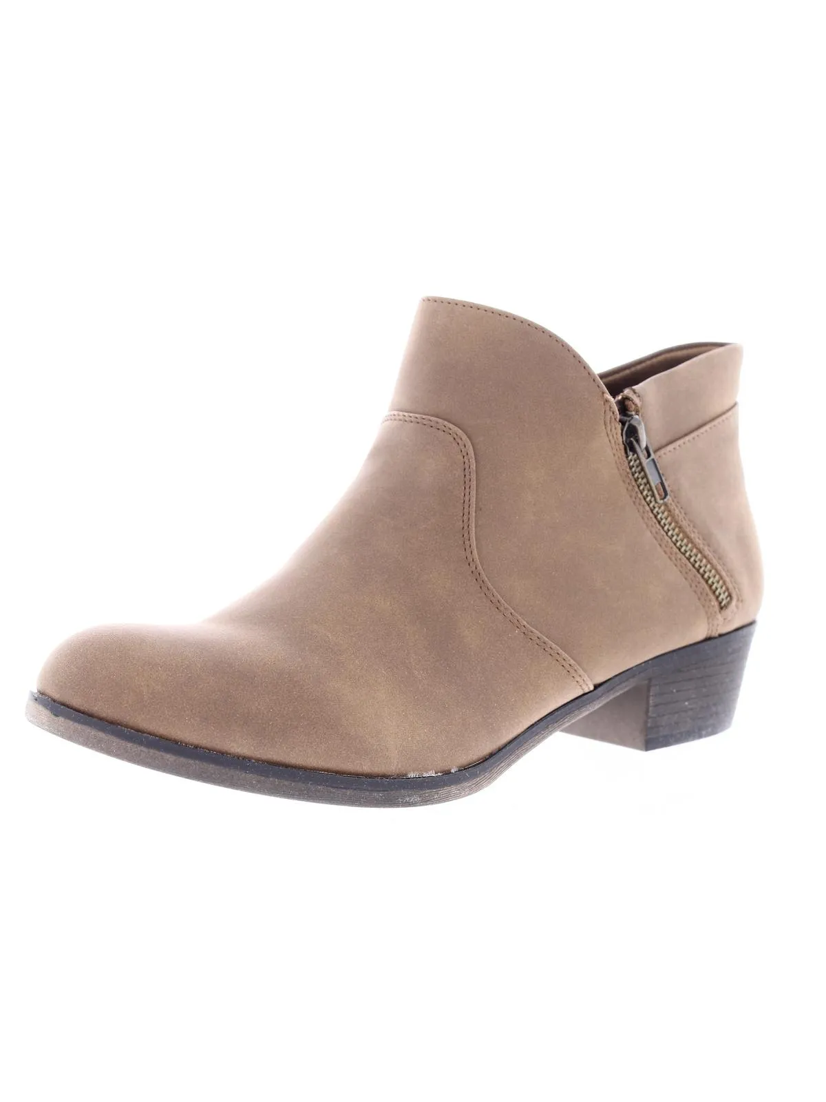 Abby Womens Faux Suede Block Ankle Boots