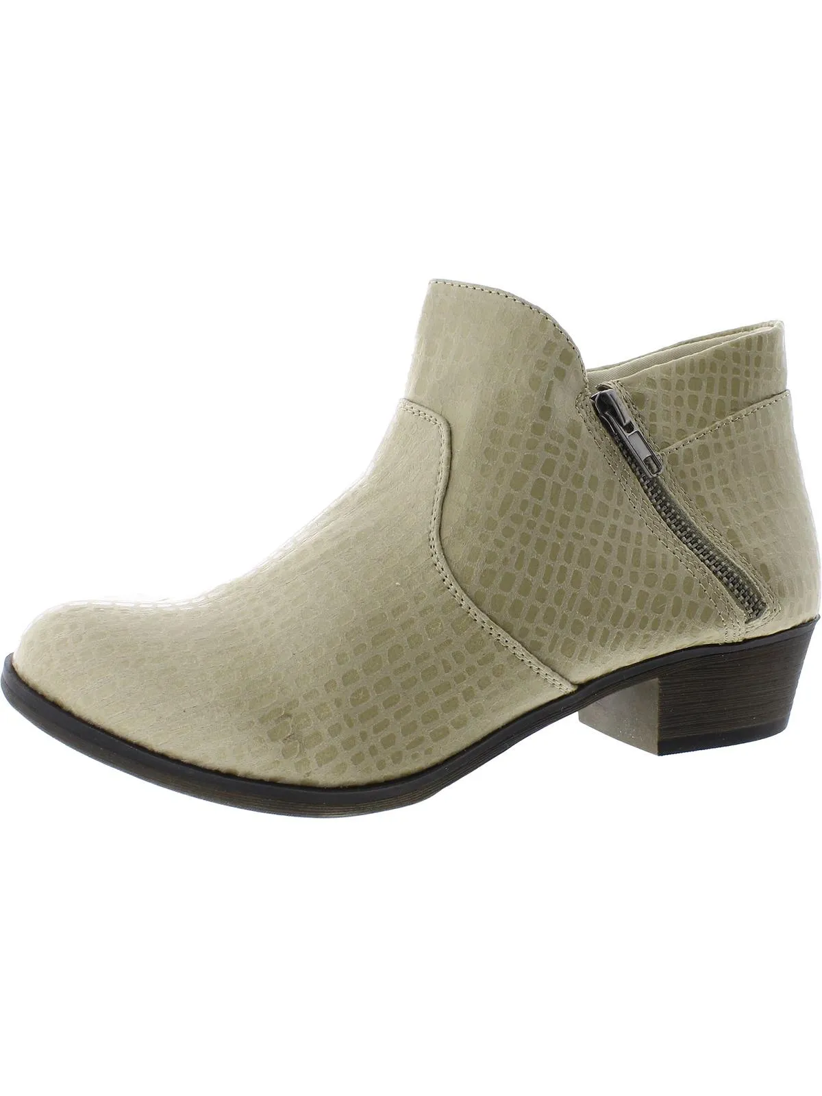 Abby Womens Faux Suede Block Ankle Boots