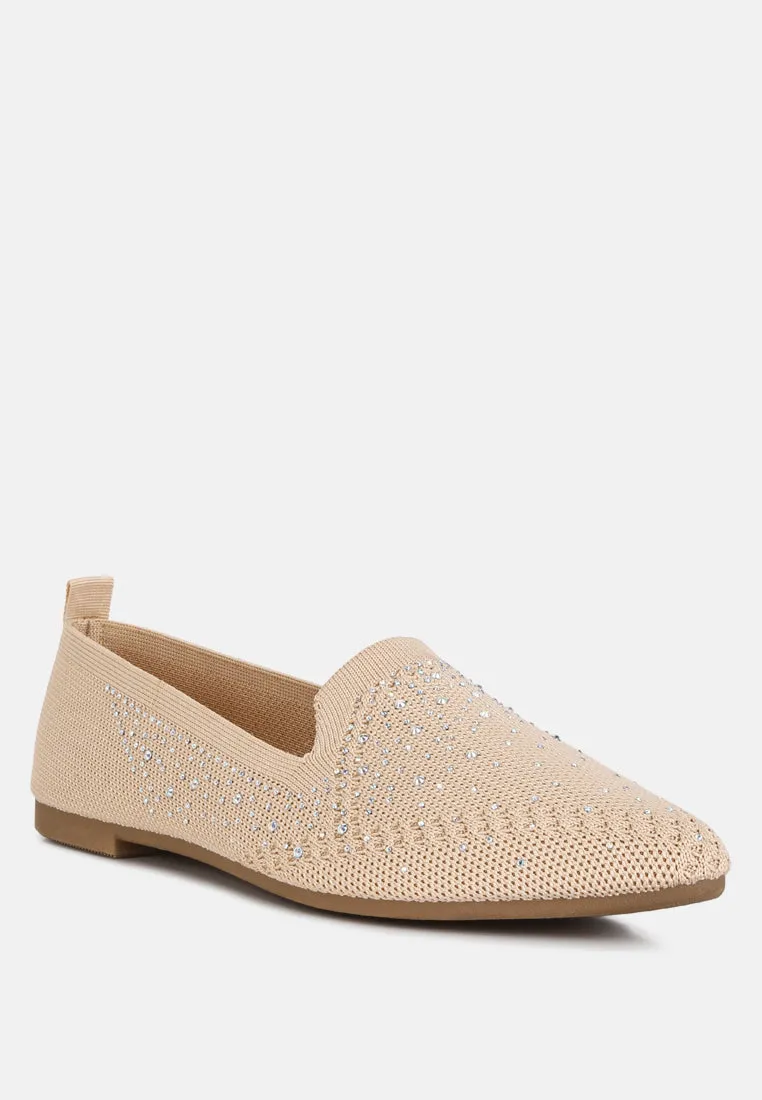 abedi rhinestone embellished pull tab loafers