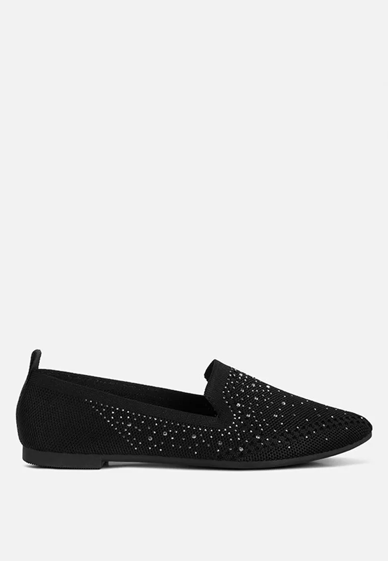 abedi rhinestone embellished pull tab loafers