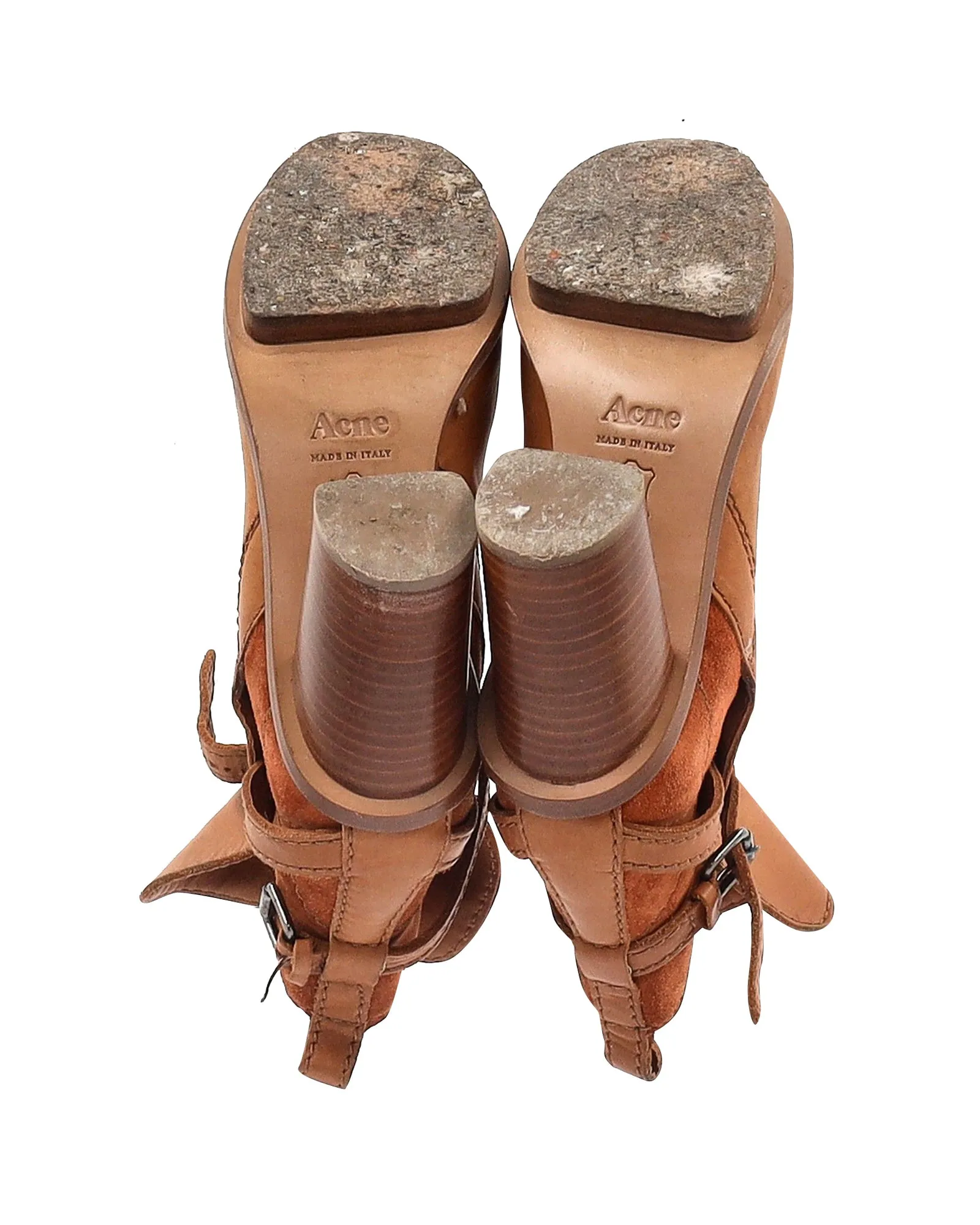 Acne Studios Cypress Con Ankle Boots in Brown Leather