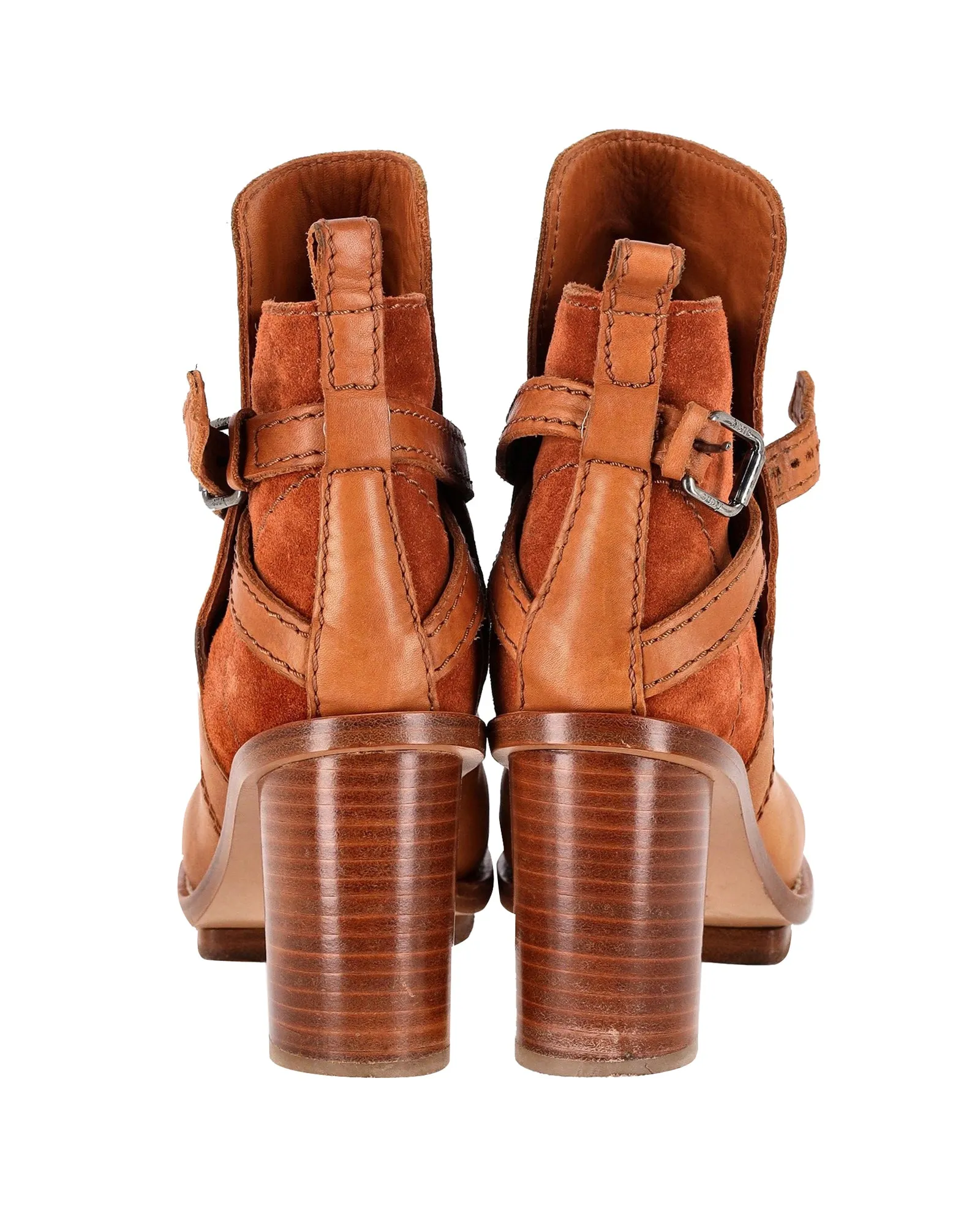 Acne Studios Cypress Con Ankle Boots in Brown Leather