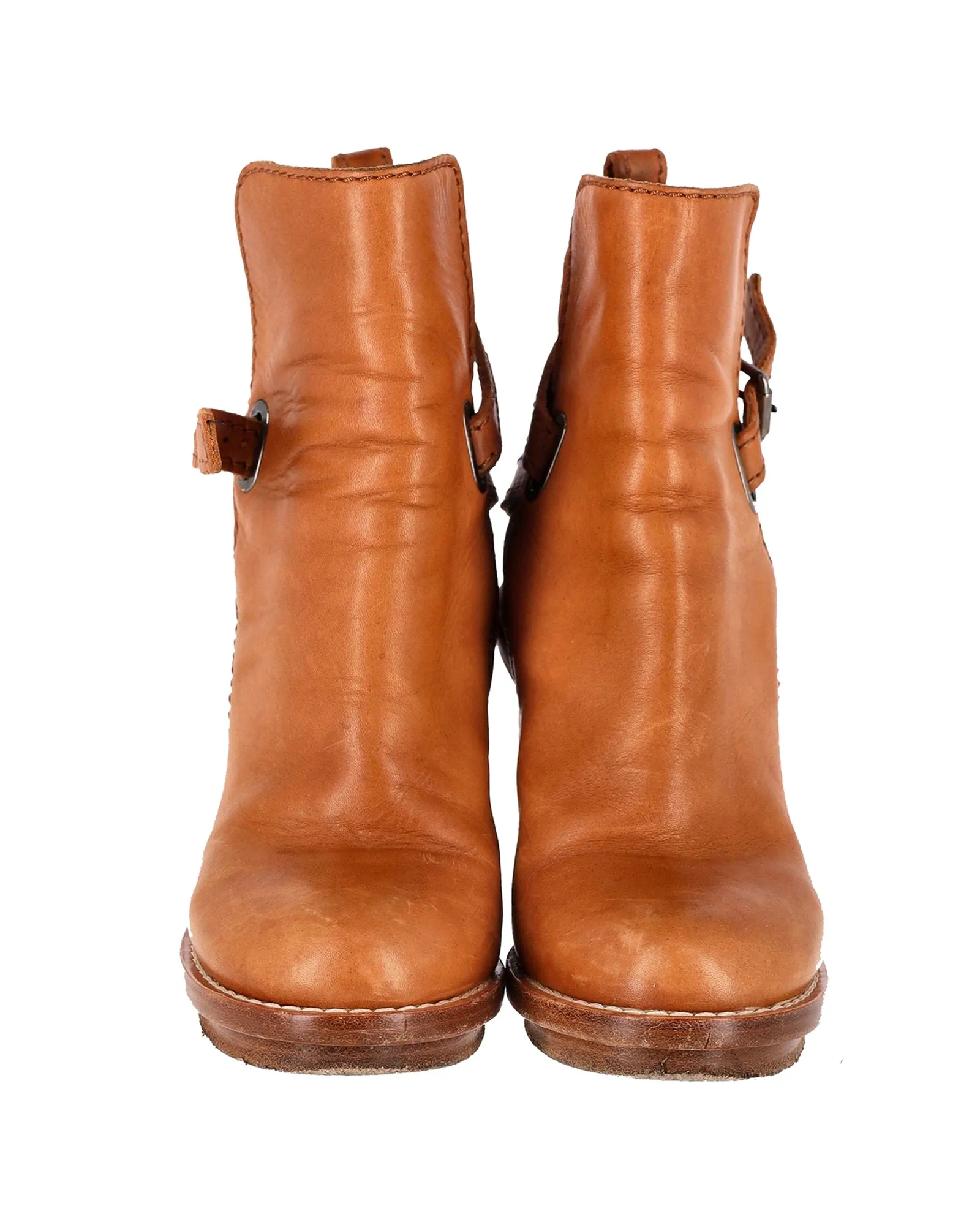 Acne Studios Cypress Con Ankle Boots in Brown Leather