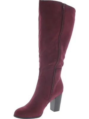Addyy Womens Faux Suede Wide Calf Knee-High Boots