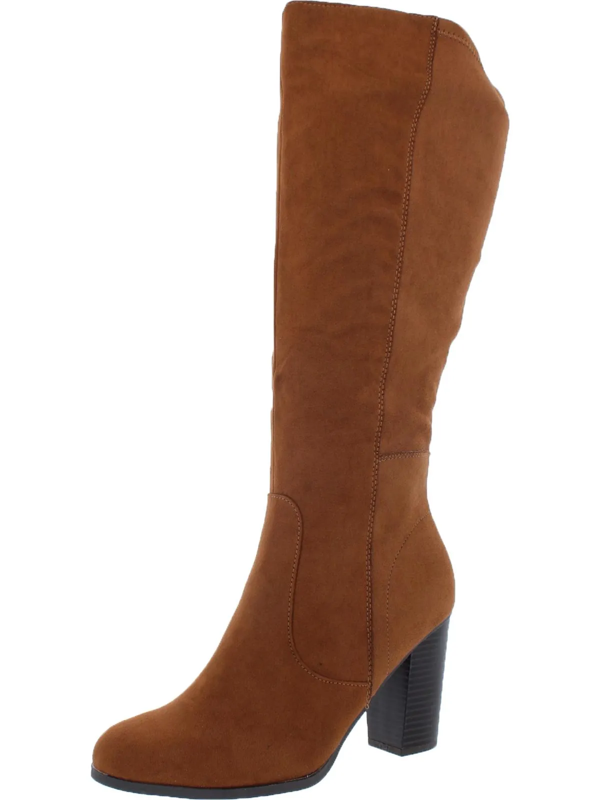 Addyy Womens Faux Suede Wide Calf Knee-High Boots