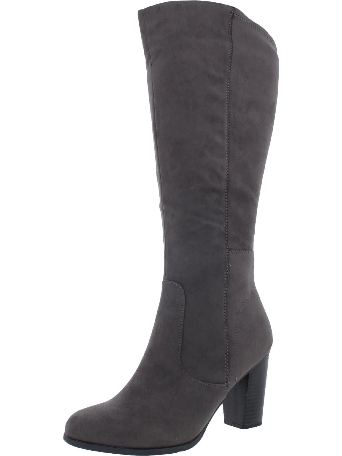 Addyy Womens Faux Suede Wide Calf Knee-High Boots