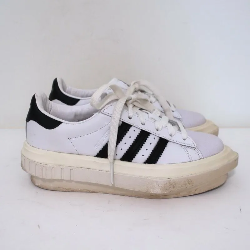 Adidas Platform Sneakers White Leather Size 6