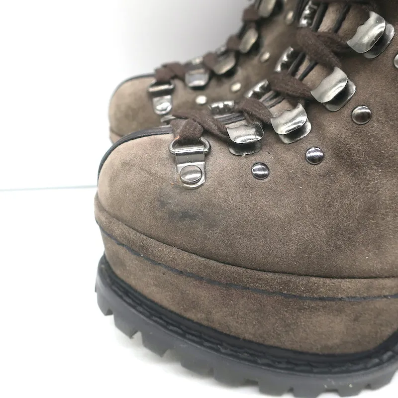 Alaia Platform Hiking Boots Brown Suede Size 38 Lace-Up Ankle Boots