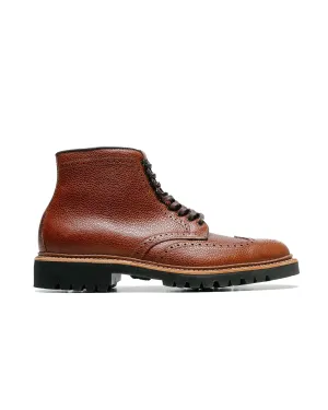 Alden Short Wing Boot Brown Scotch Grain With Lug Sole