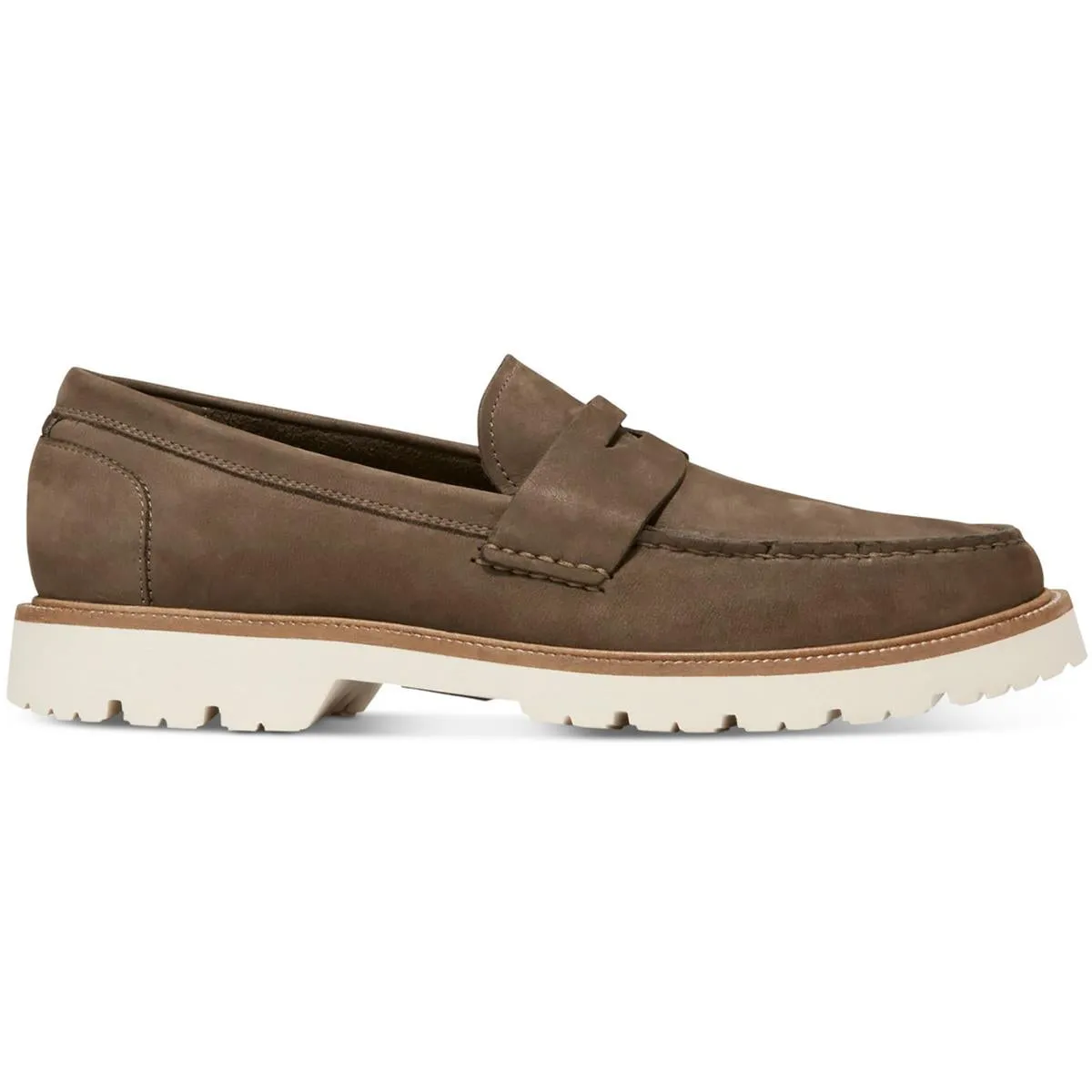 American Classics Penny Mens Contrast Trim Leather Loafers