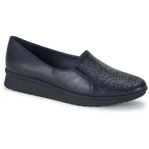 Amry  Womens Perforated Faux Leather Slip-On Sneakers