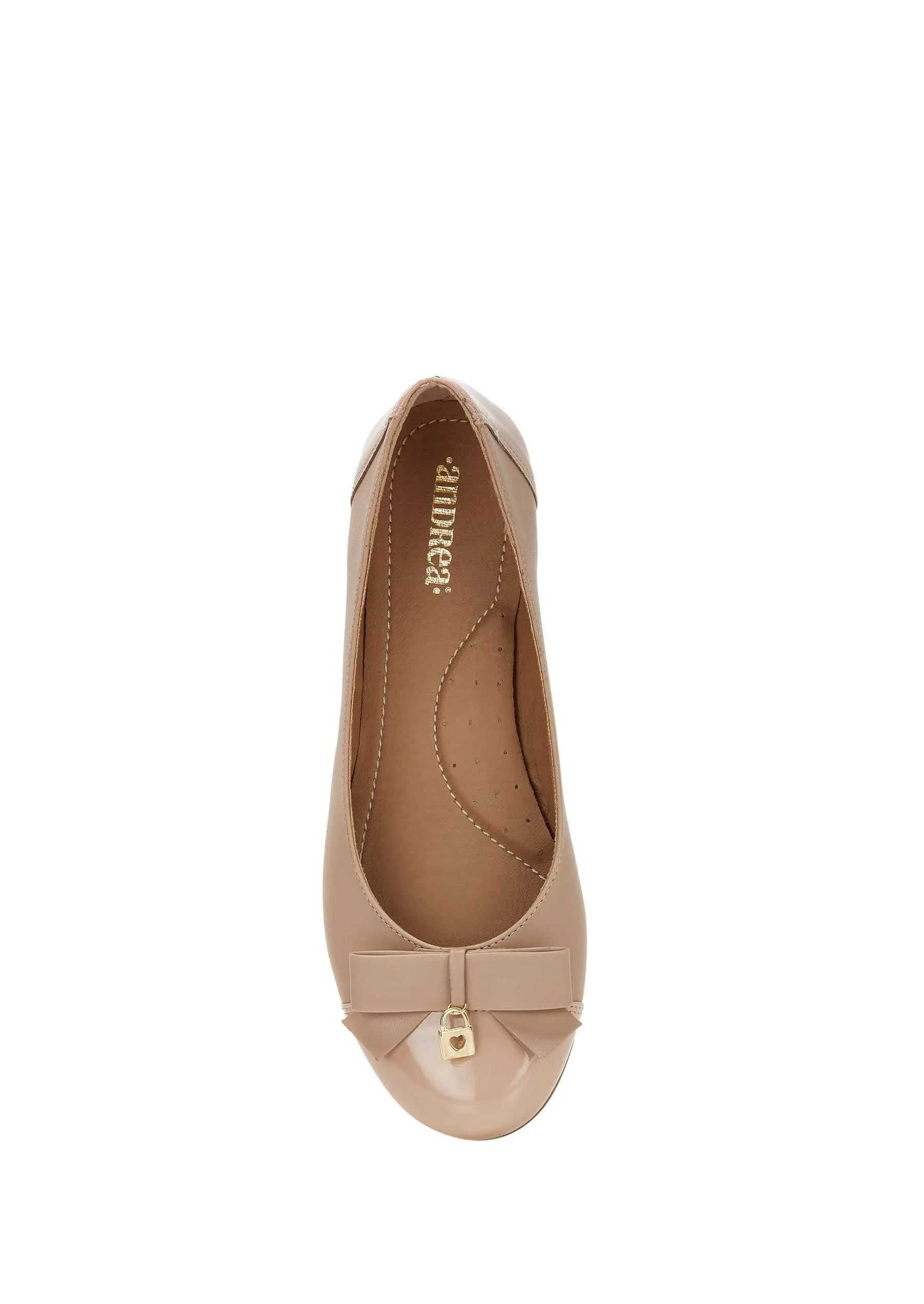 Andrea Ballerinas with bow and golden lock charm