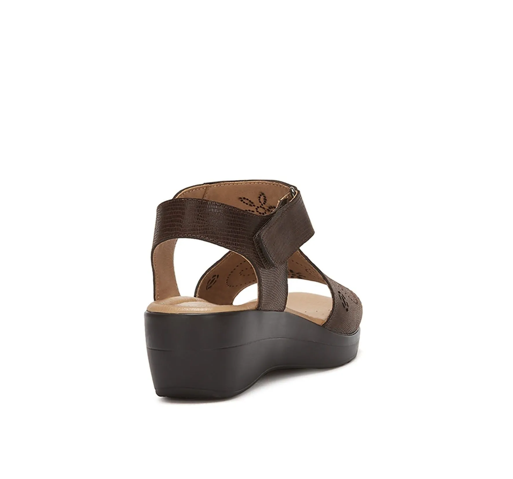 Andrea Leather Wedge Sandals With Plush Footbed