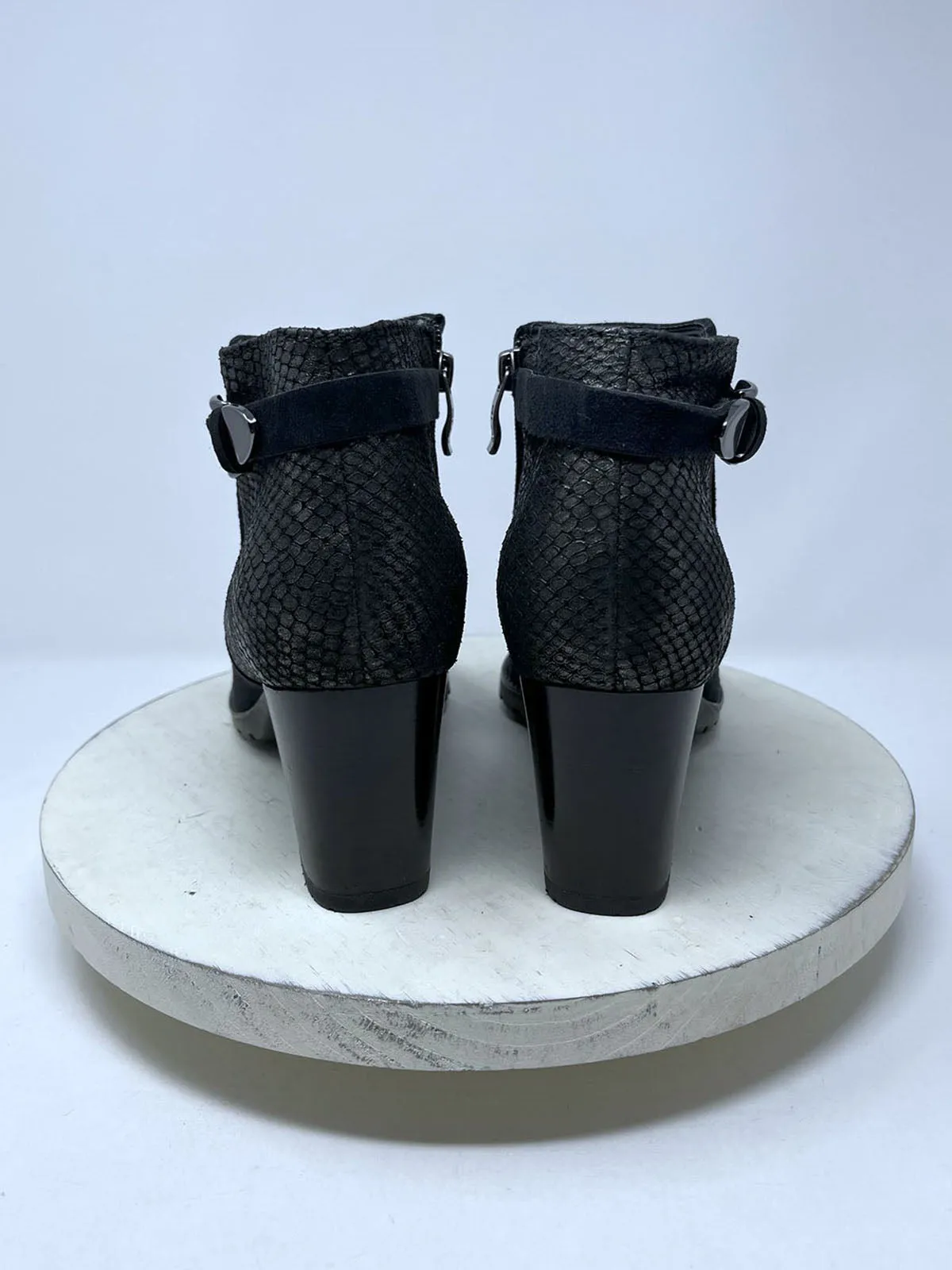 ara Size 11N (8.5) Black Snake Embossed Boots NWOB
