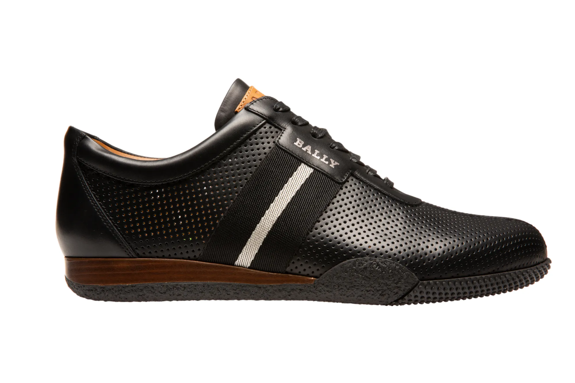 Bally Frenz Men's 6230483 Black Perforated Leather Sneakers