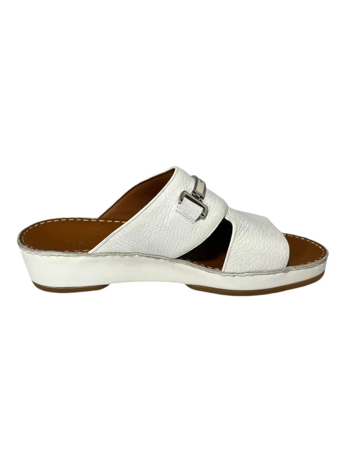 Bally Harold 6211920 Men's White Grained Leather Sandals