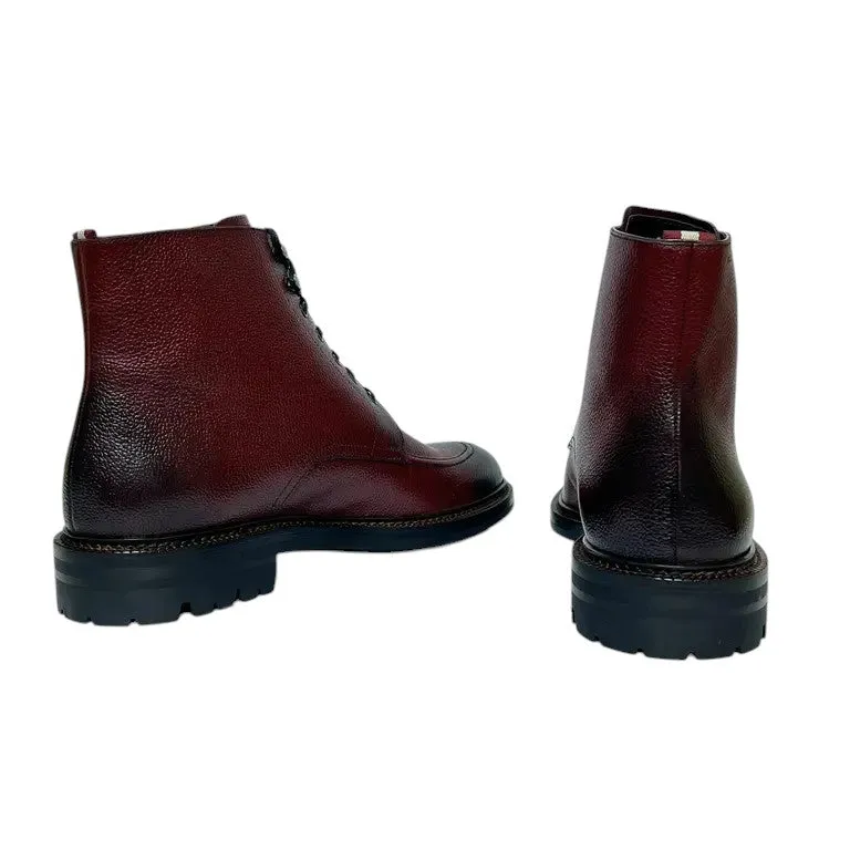 Bally Kristan 6239770 Men's Heritage Red Embossed Leather Boots