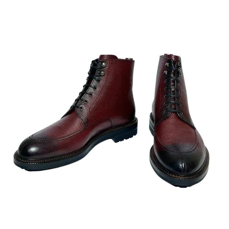 Bally Kristan 6239770 Men's Heritage Red Embossed Leather Boots