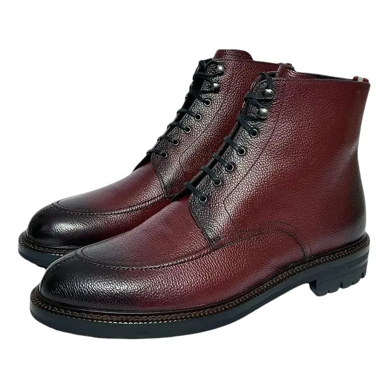Bally Kristan 6239770 Men's Heritage Red Embossed Leather Boots