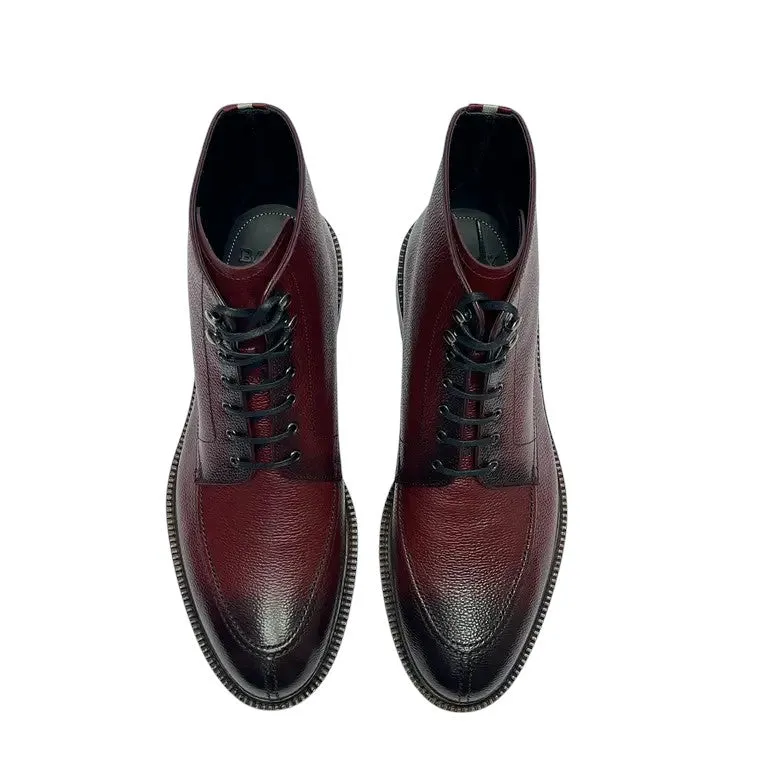 Bally Kristan 6239770 Men's Heritage Red Embossed Leather Boots