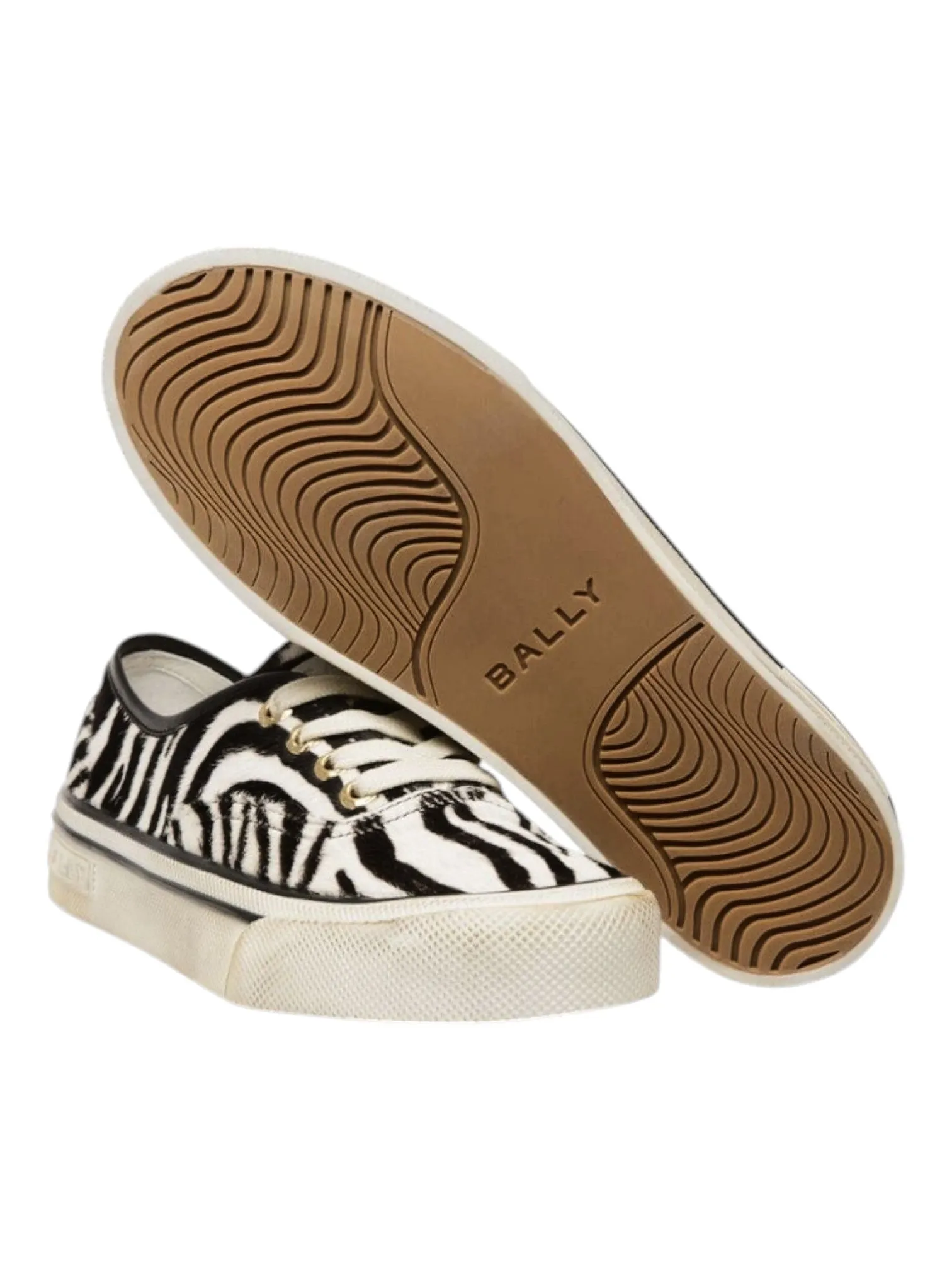 Bally Lyder 6304704 Men's White & Black HairCalf Leather Sneakers