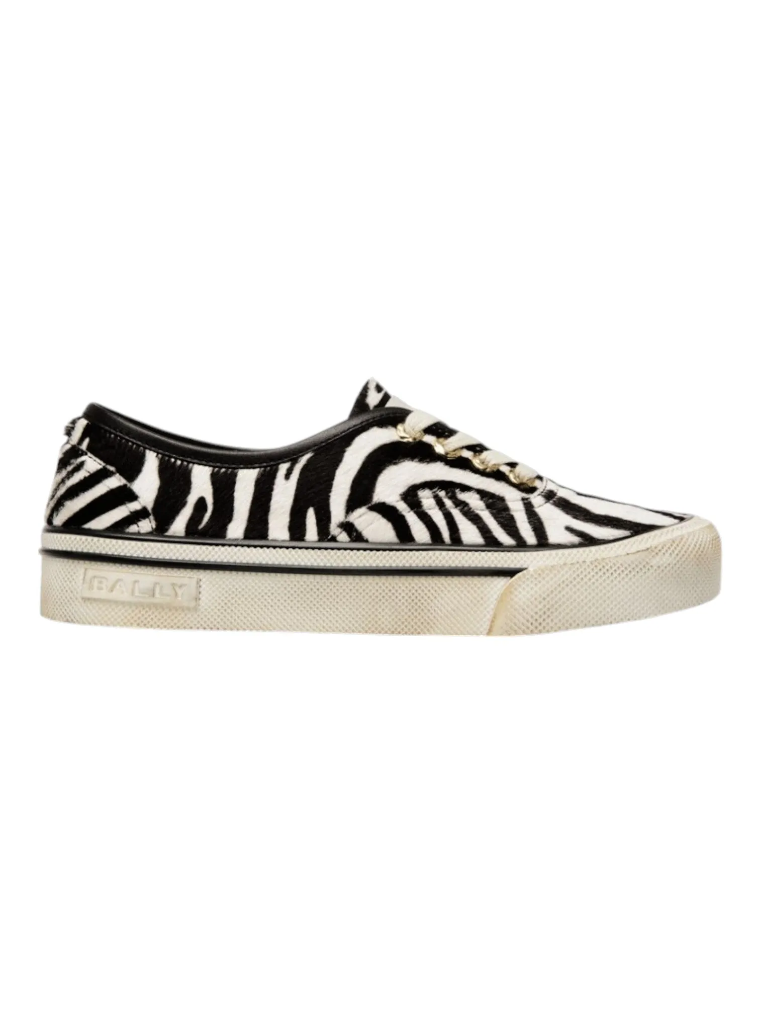 Bally Lyder 6304704 Men's White & Black HairCalf Leather Sneakers