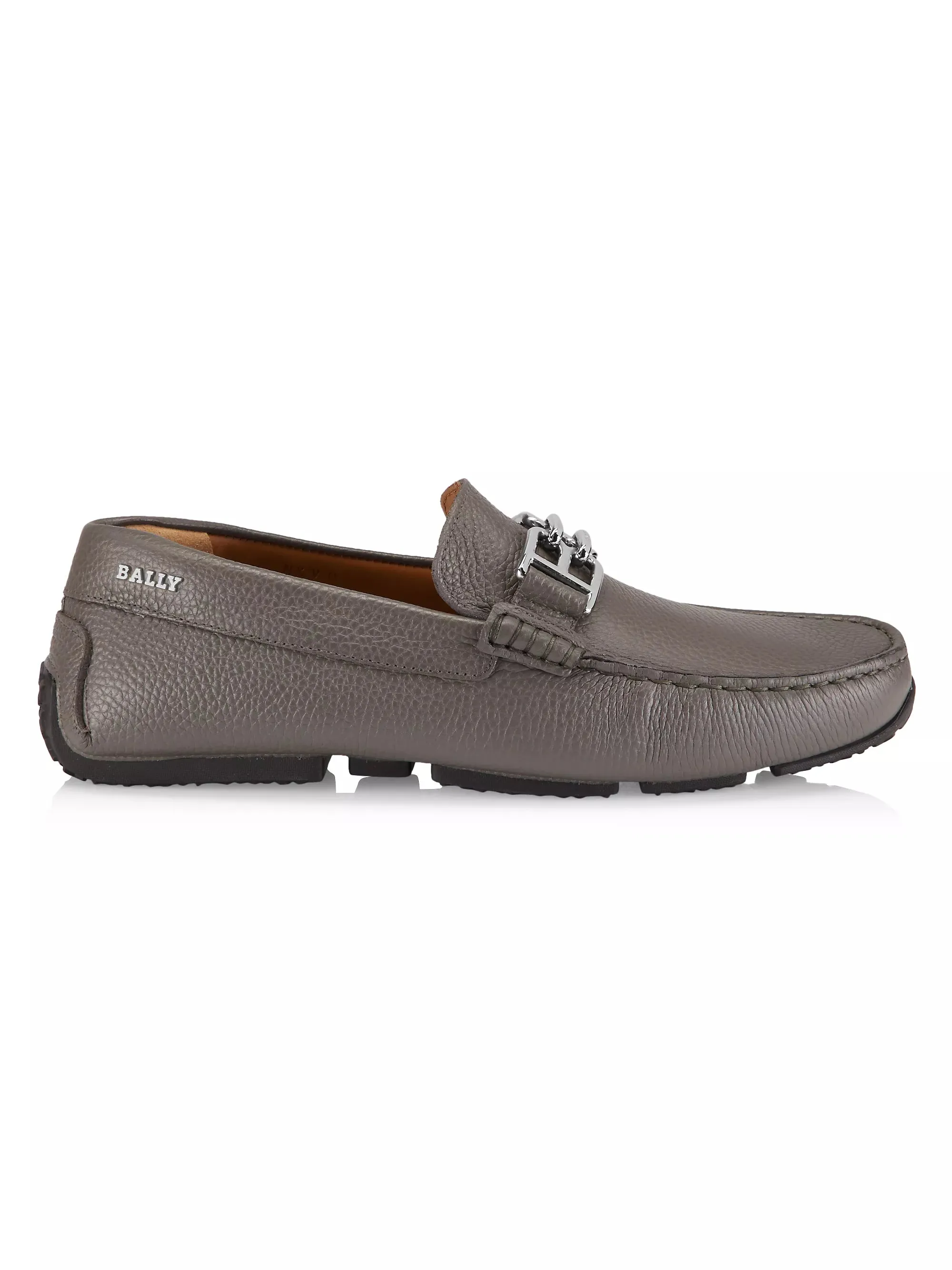 BALLY Parsal 6303266 Men's Dark Mineral Leather Loafers