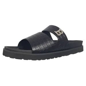Bally Syxten 6302328 Men's Black Embossed Calf Leather Sandals