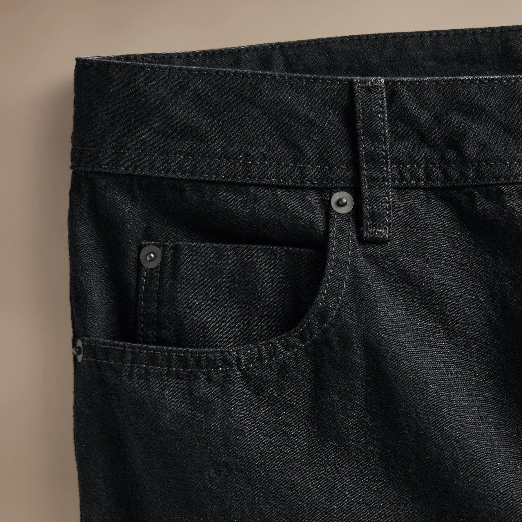 Black Denim 5 Pocket Pant - Black