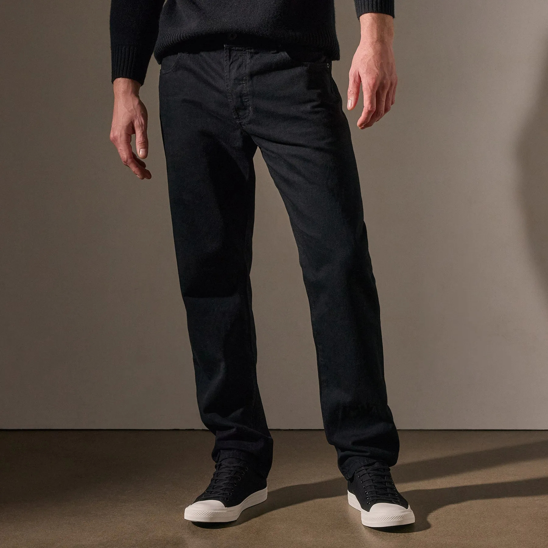 Black Denim 5 Pocket Pant - Black