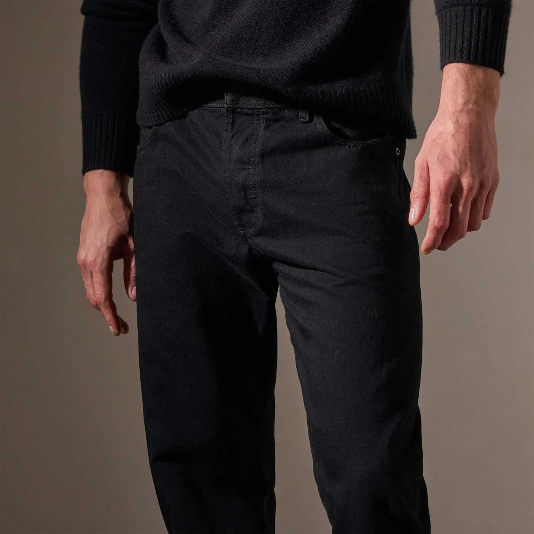 Black Denim 5 Pocket Pant - Black