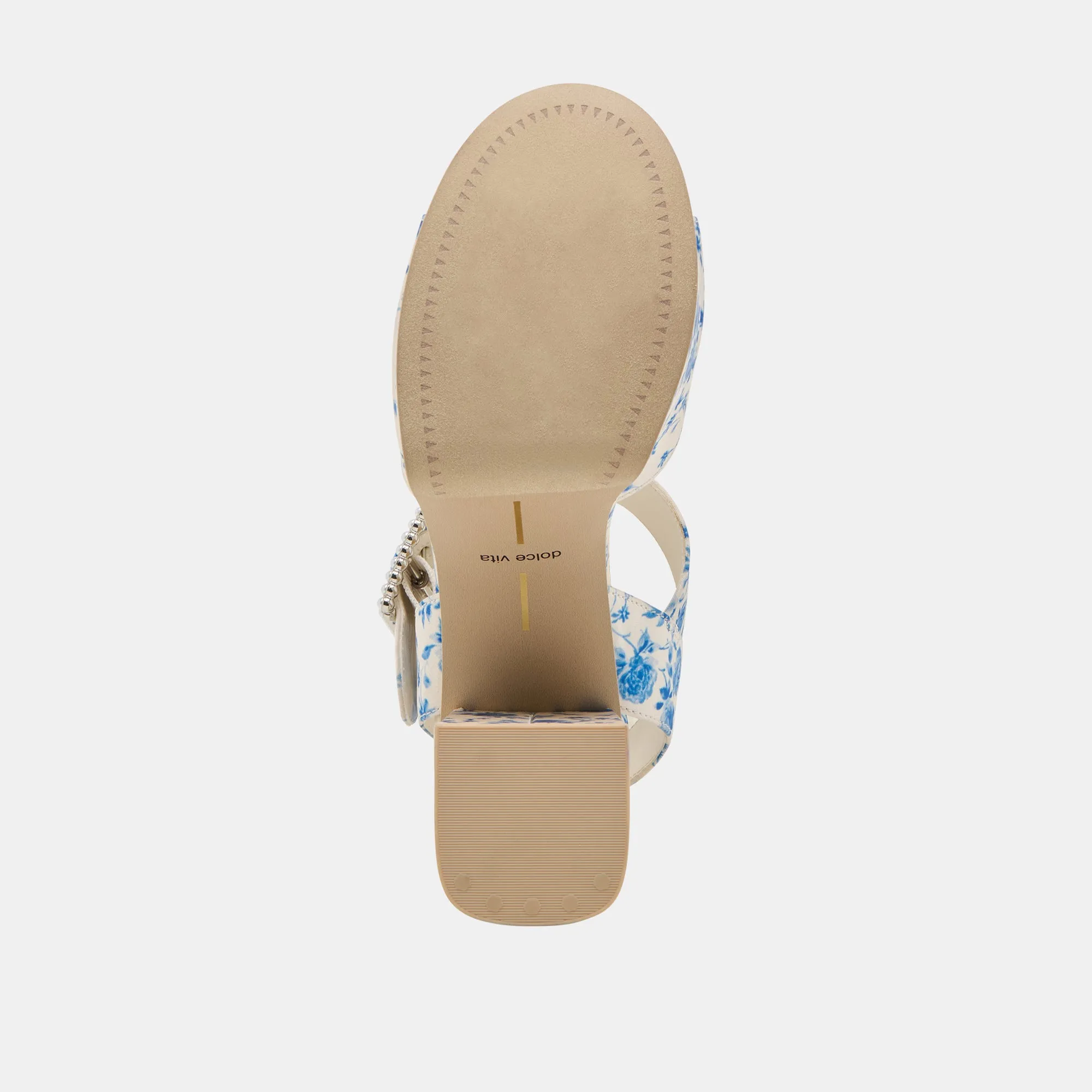 BOBBY PEARL HEELS BLUE FLORAL SATIN