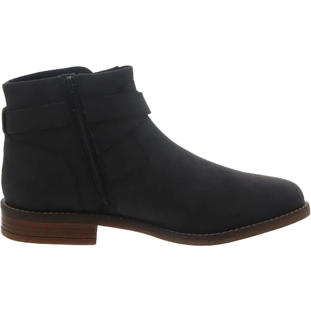 Brean Strap Womens Leather Block Heel Ankle Boots