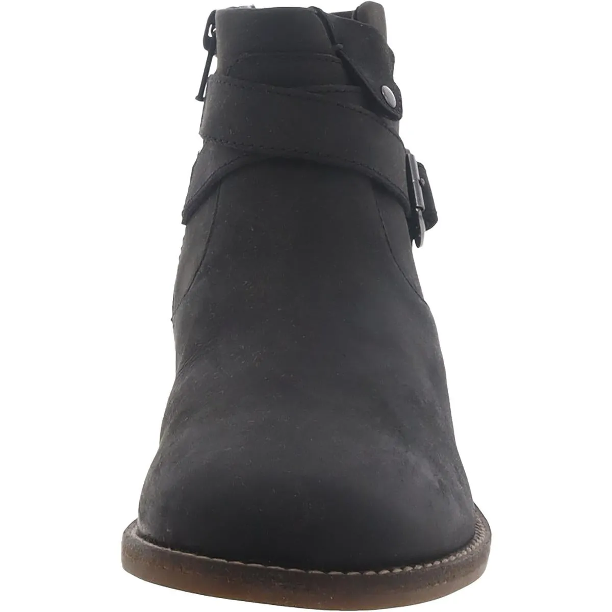 Brean Strap Womens Leather Block Heel Ankle Boots