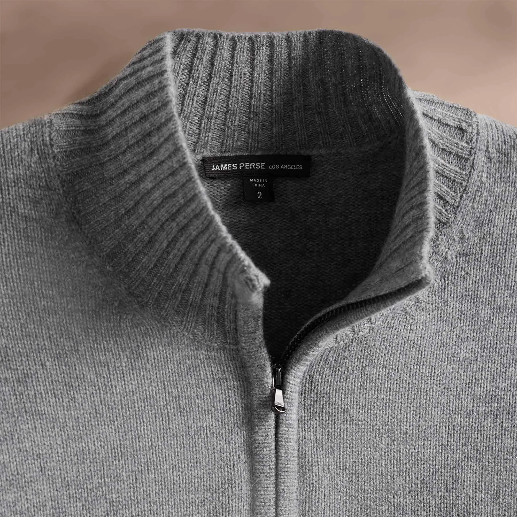 Cashmere Half Zip - Heather Grey