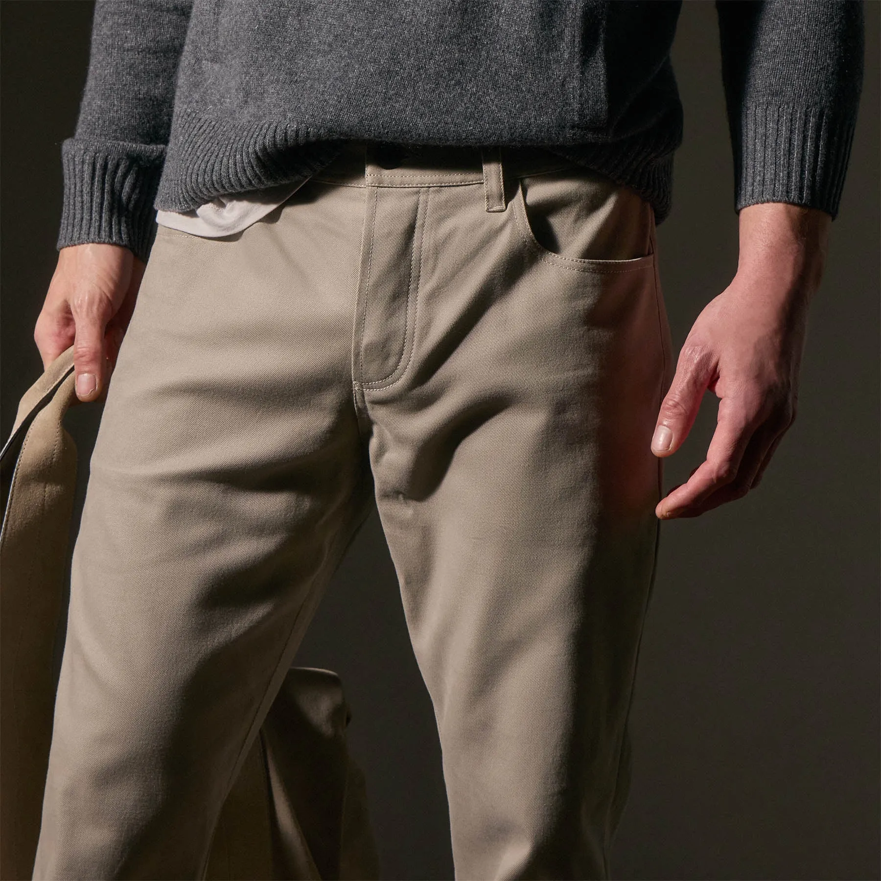Cashmere Touch 5 Pocket Pant - Light Tan