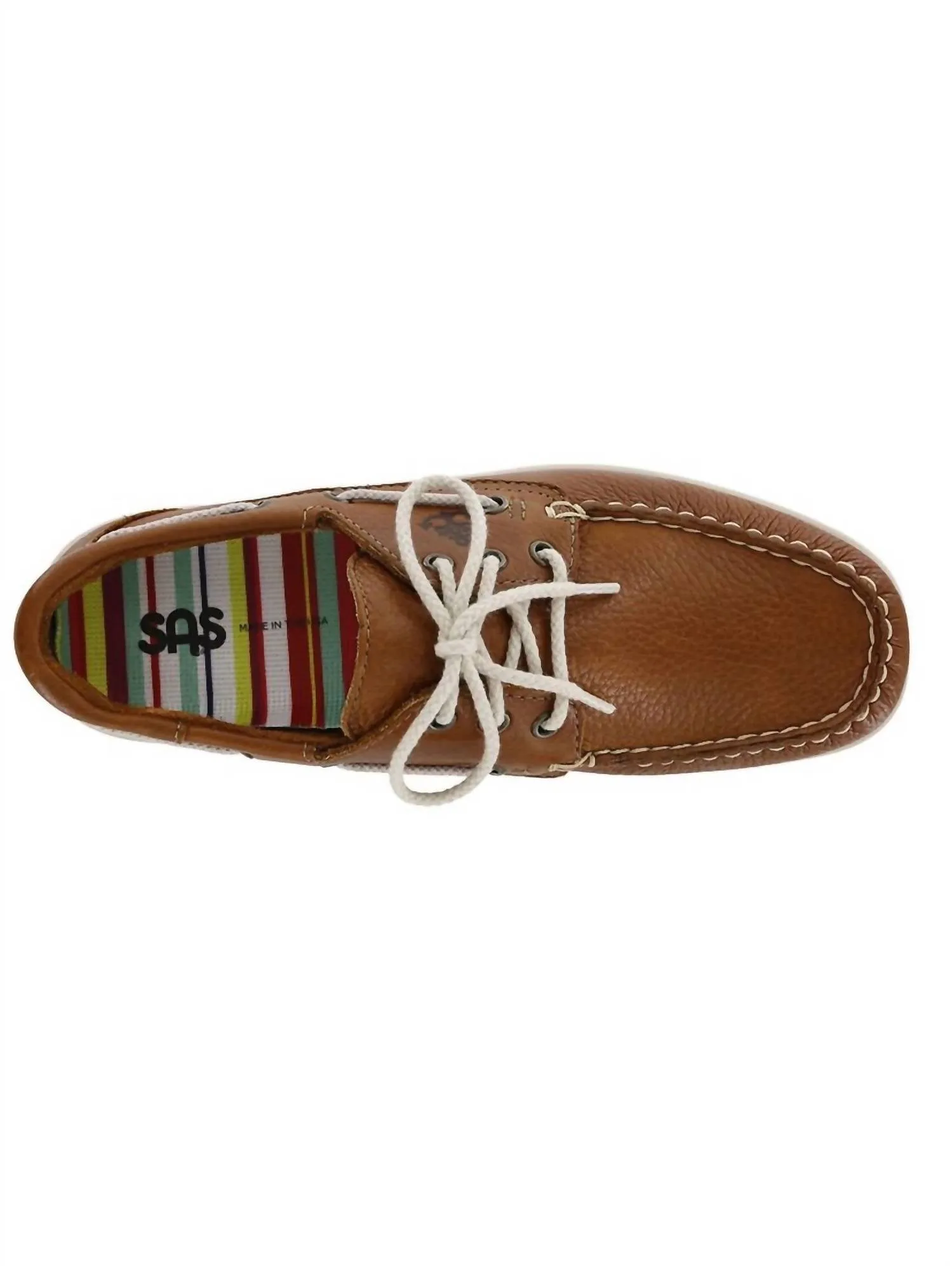 Catalina Lace Up Boat Shoe - Medium In Sandstone