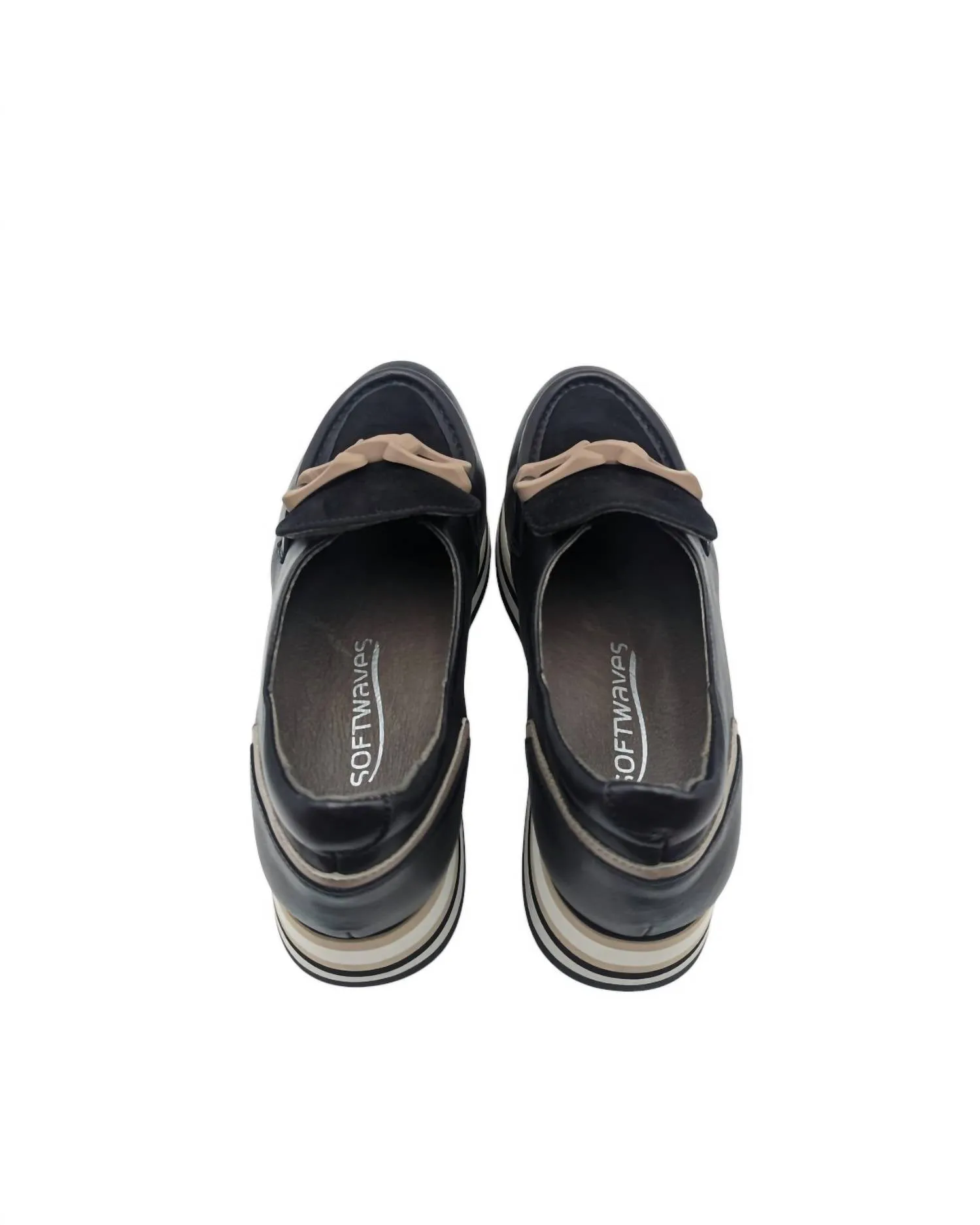 Cathy Wedge In Black/taupe