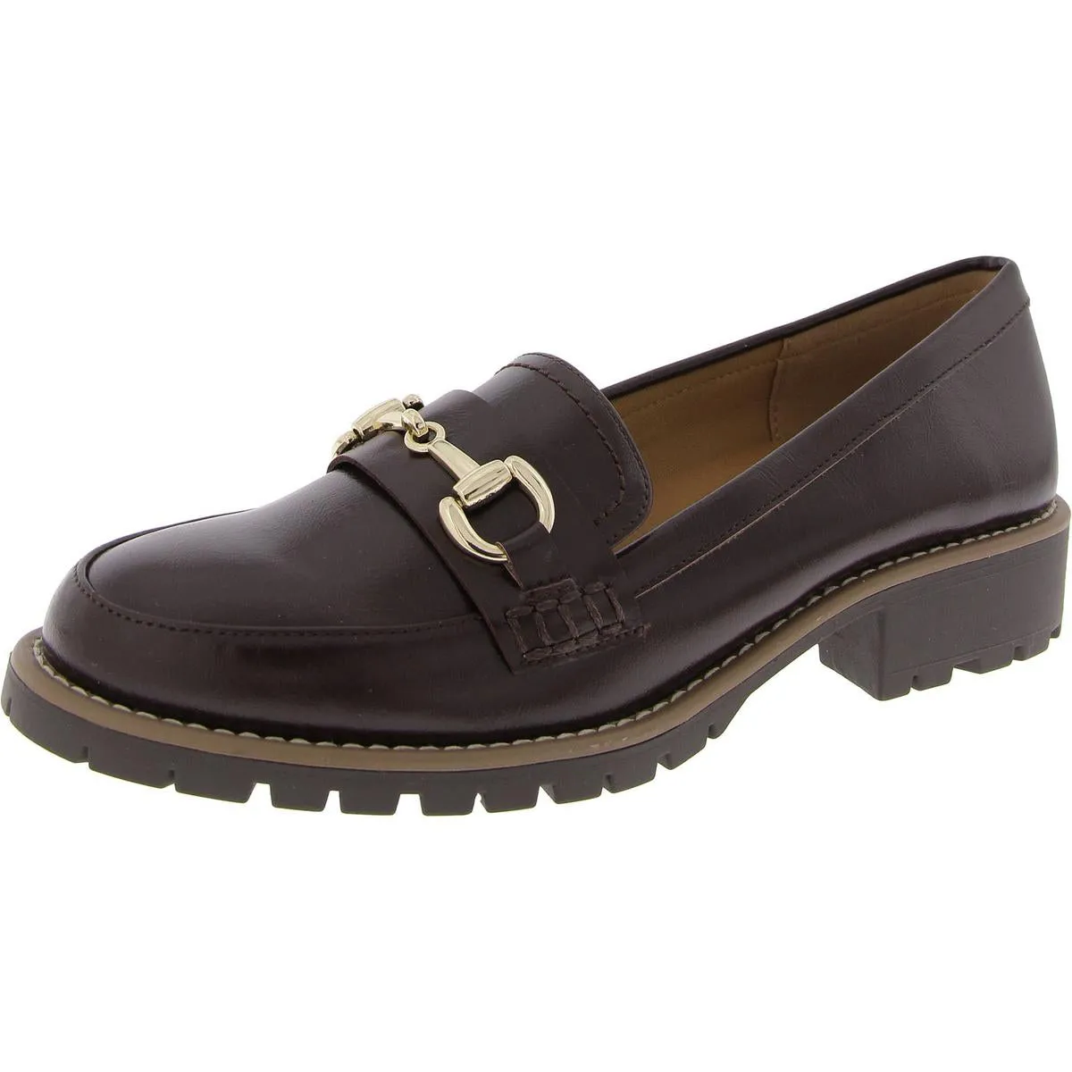 Celeste Womens Faux Leather Slip On Loafers
