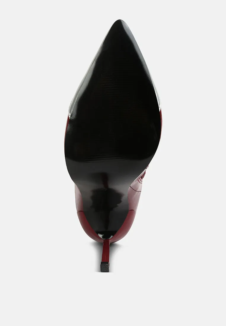 chimes high heel patent long boots