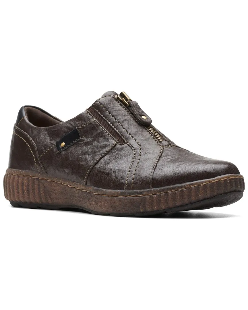 Clarks Magnolia Zip Leather Flat